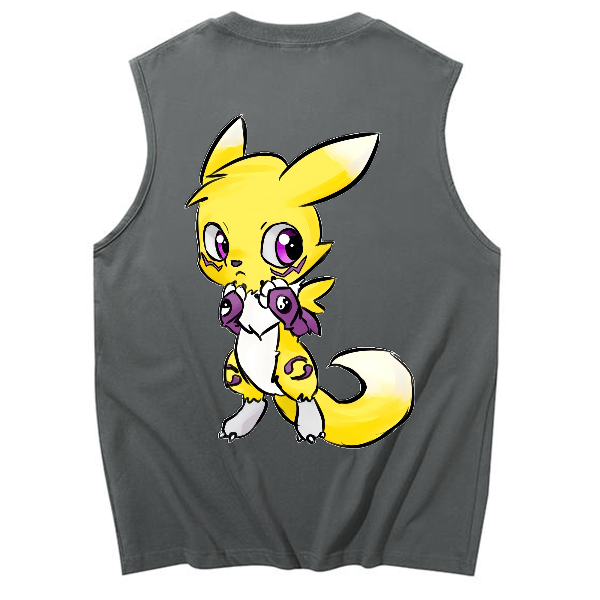 （画像用） Digimon デジタルモンスター/デジモン コットン100％タンクトップ（背面プリント）